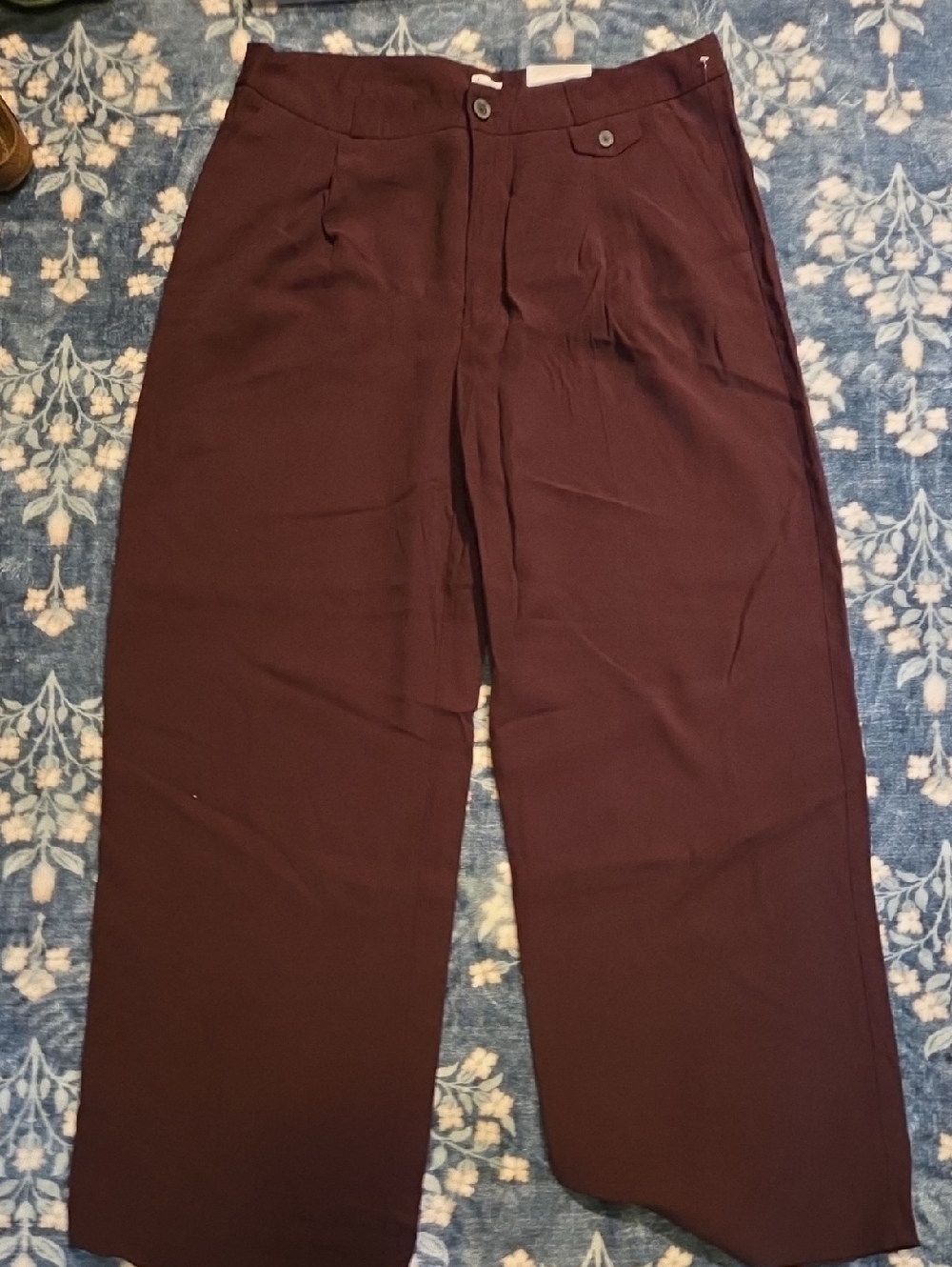 a new day Men's Wide-Leg Dress Pants in Deep Burgundy